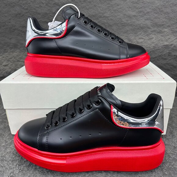 Alexander McQueen Black, Red & Silver Men's and Women's Sneakers - Picture 1 of 9